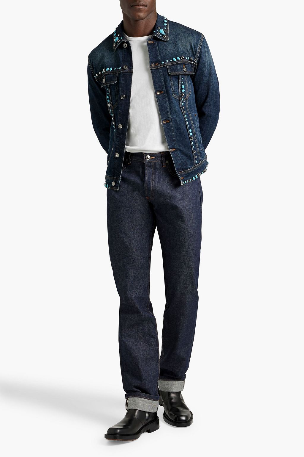DOLCE&GABBANA Studded denim jacket