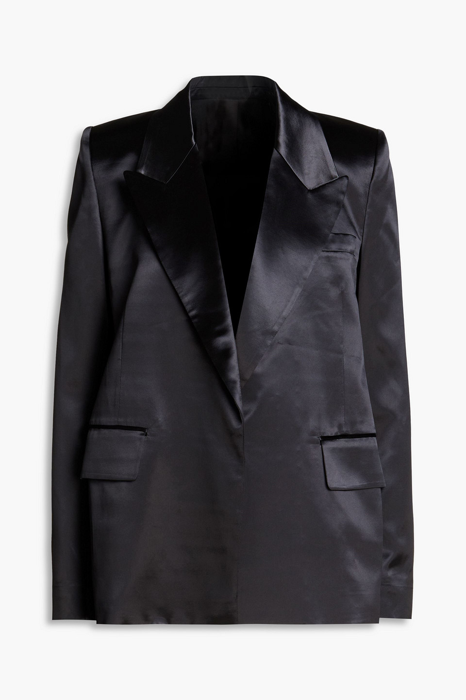 Victoria Beckham Satin Blazer In Black