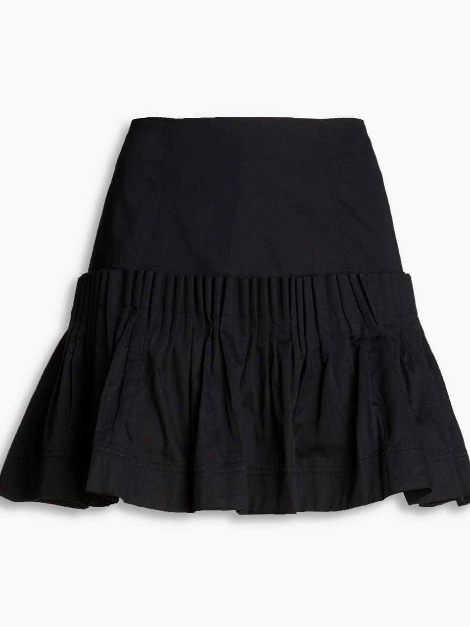 niki pleated cotton-poplin mini skirt