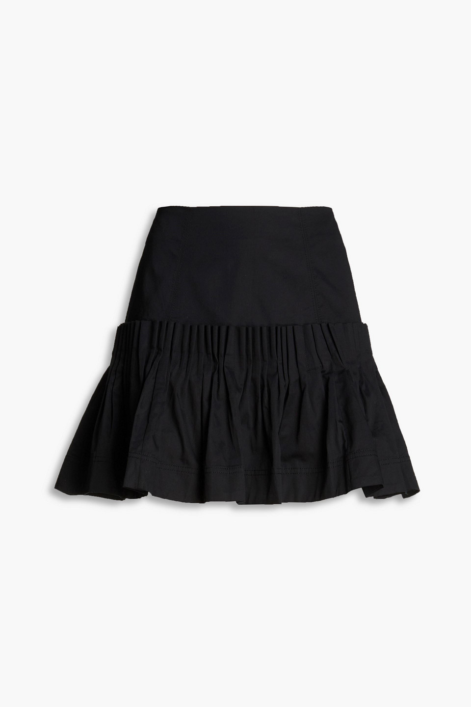 Aje Niki Pleated Cotton-poplin Mini Skirt In Black