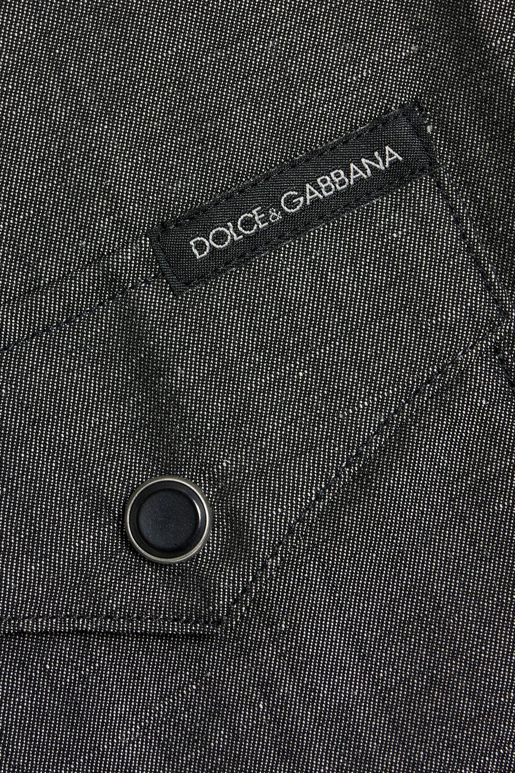 DOLCE&GABBANA Slim-fit wool and linen-blend shirt