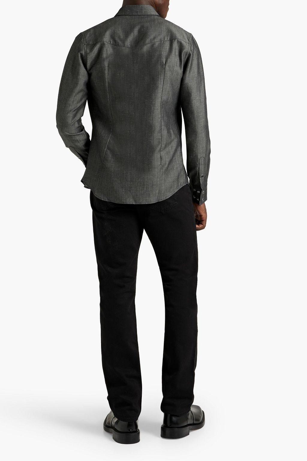 DOLCE&GABBANA Slim-fit wool and linen-blend shirt