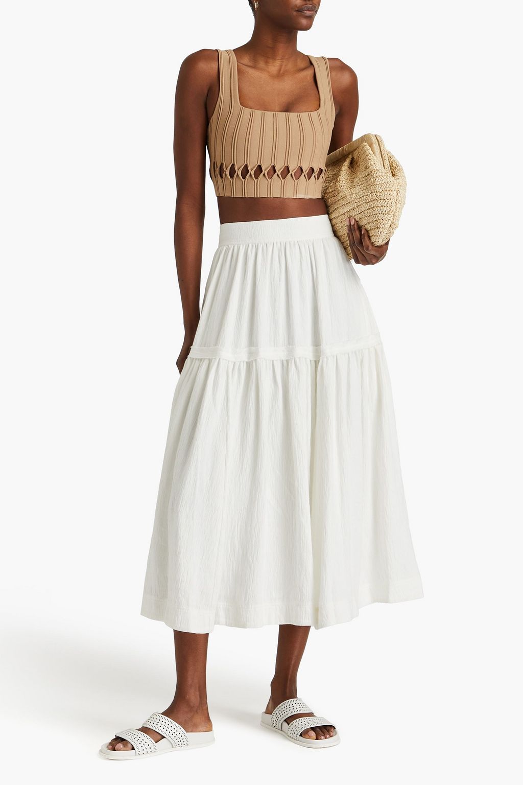 AJE. Ney cutout stretch-knit wrap top