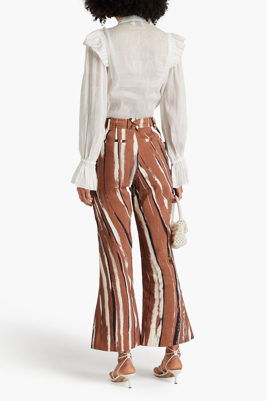 AJE. Aurelie printed linen-blend flared pants