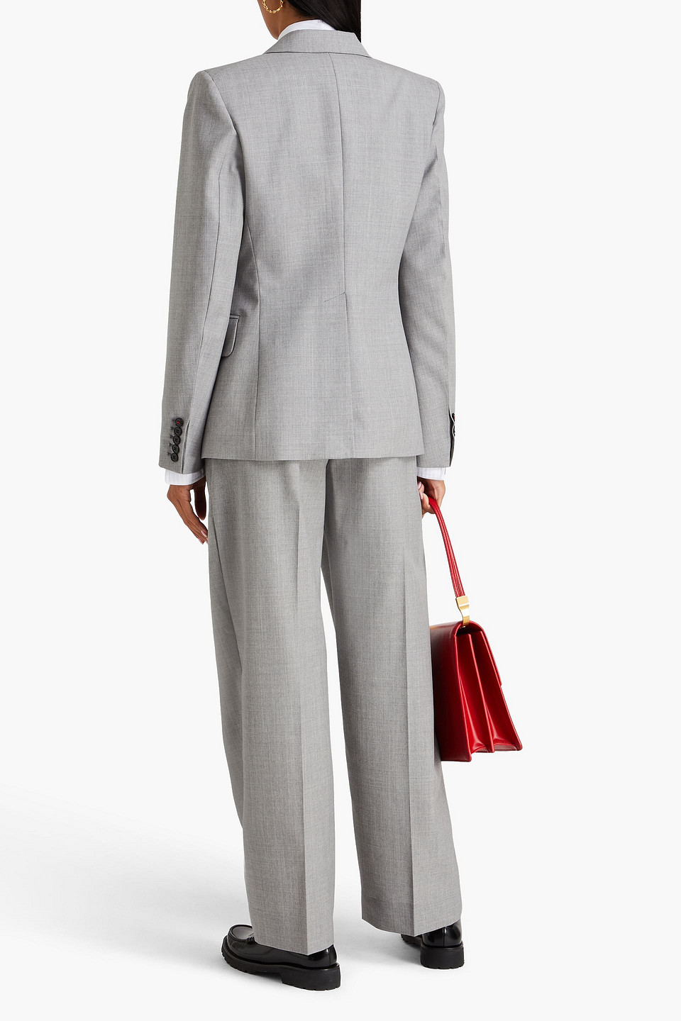 Shop Victoria Beckham Wool Blazer In Light Gray