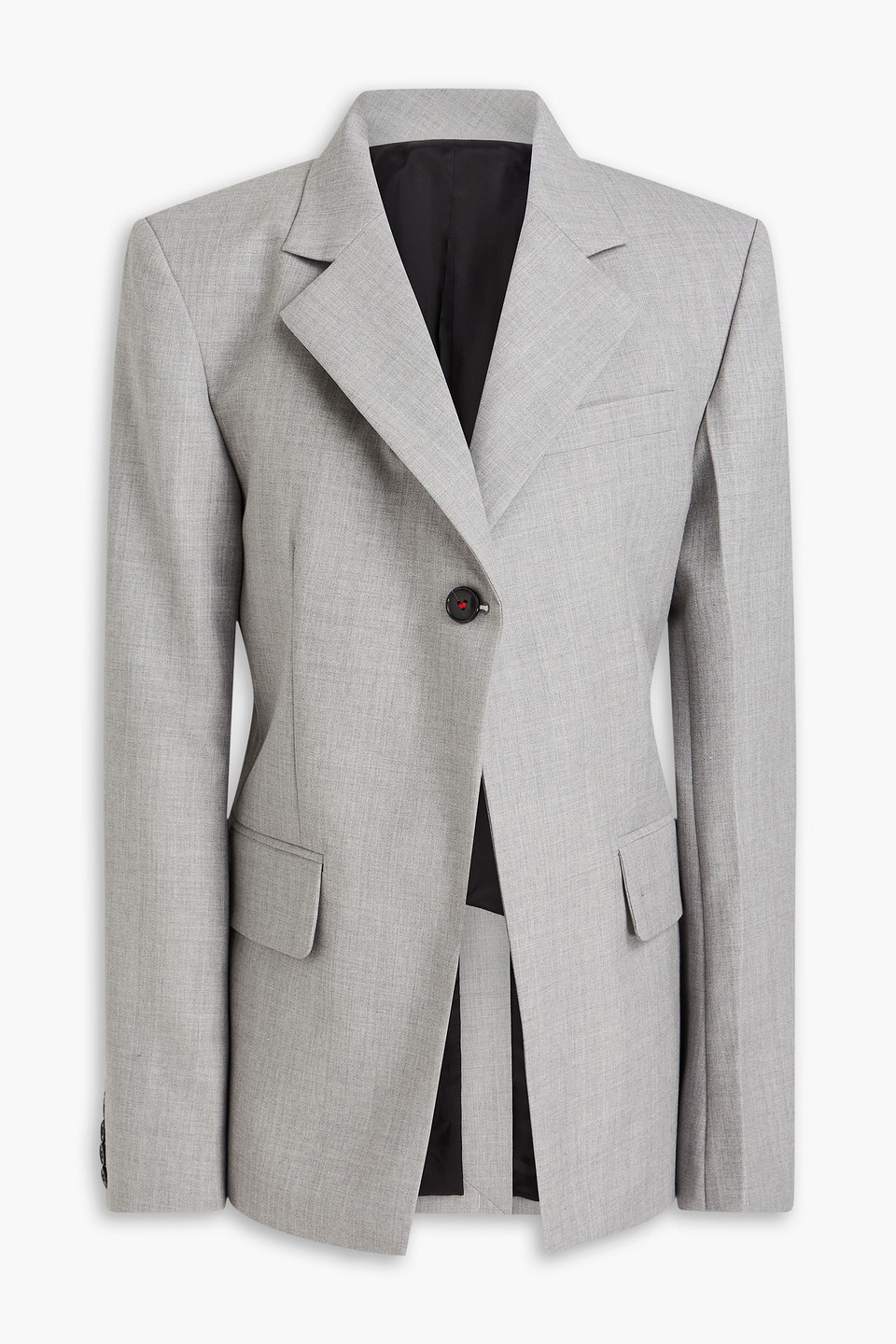Victoria Beckham Single-breasted Notched-lapel Wool Blazer In Light Gray