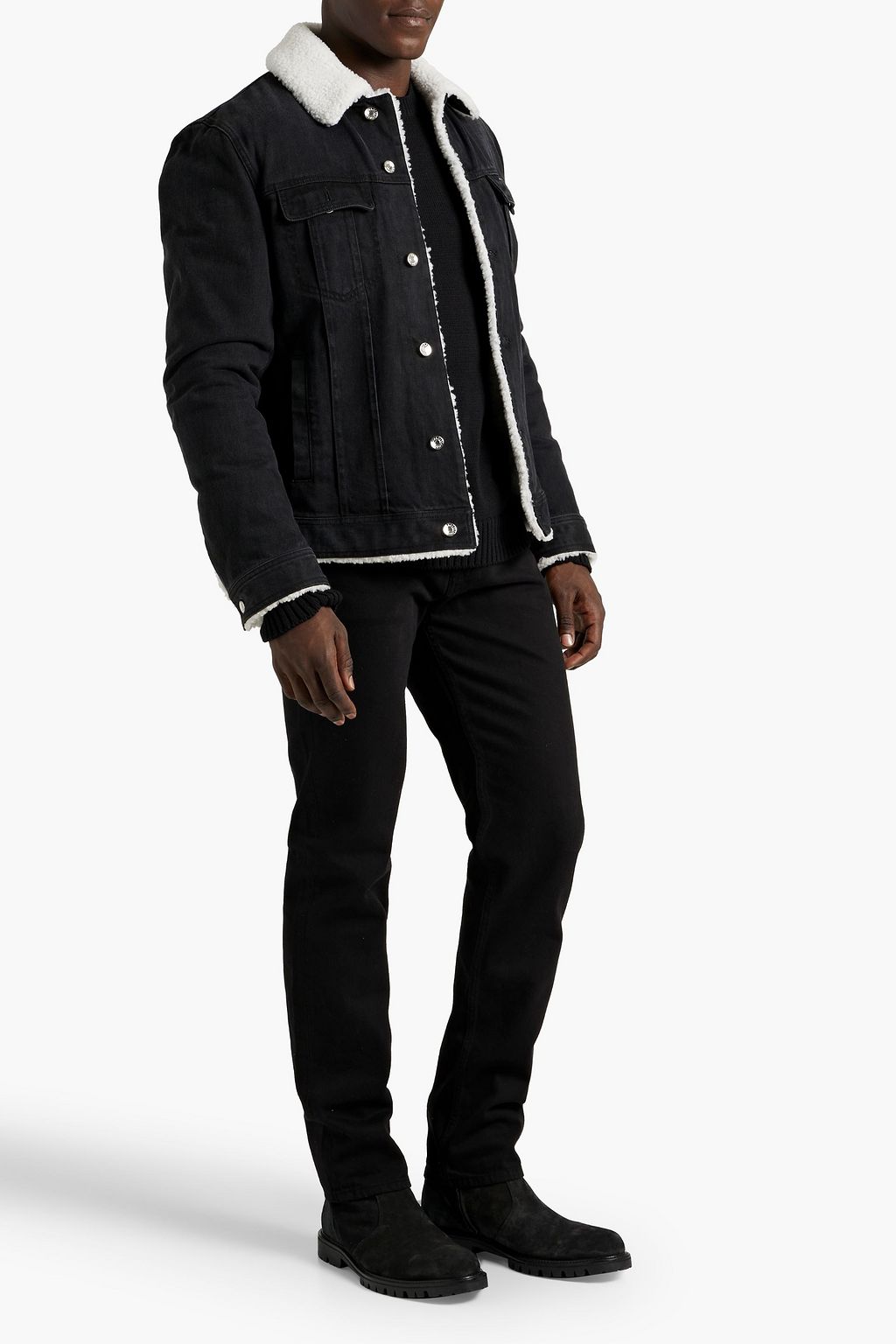 DOLCE&GABBANA Shearling-lined denim jacket