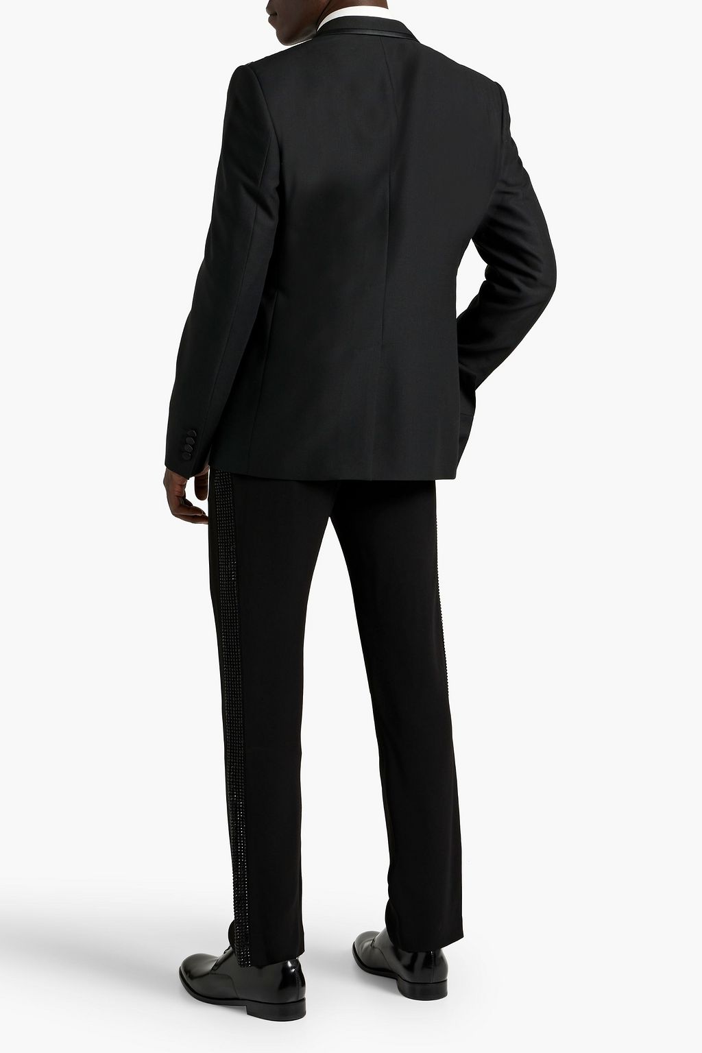 DOLCE&GABBANA Satin-trimmed wool-blend blazer