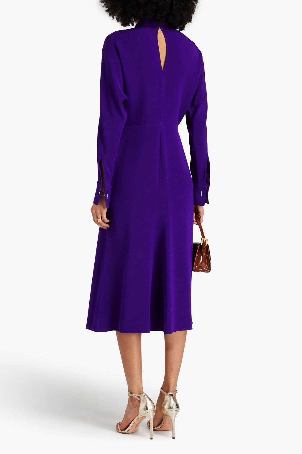 VICTORIA BECKHAM Wrap-effect crepe midi shirt dress