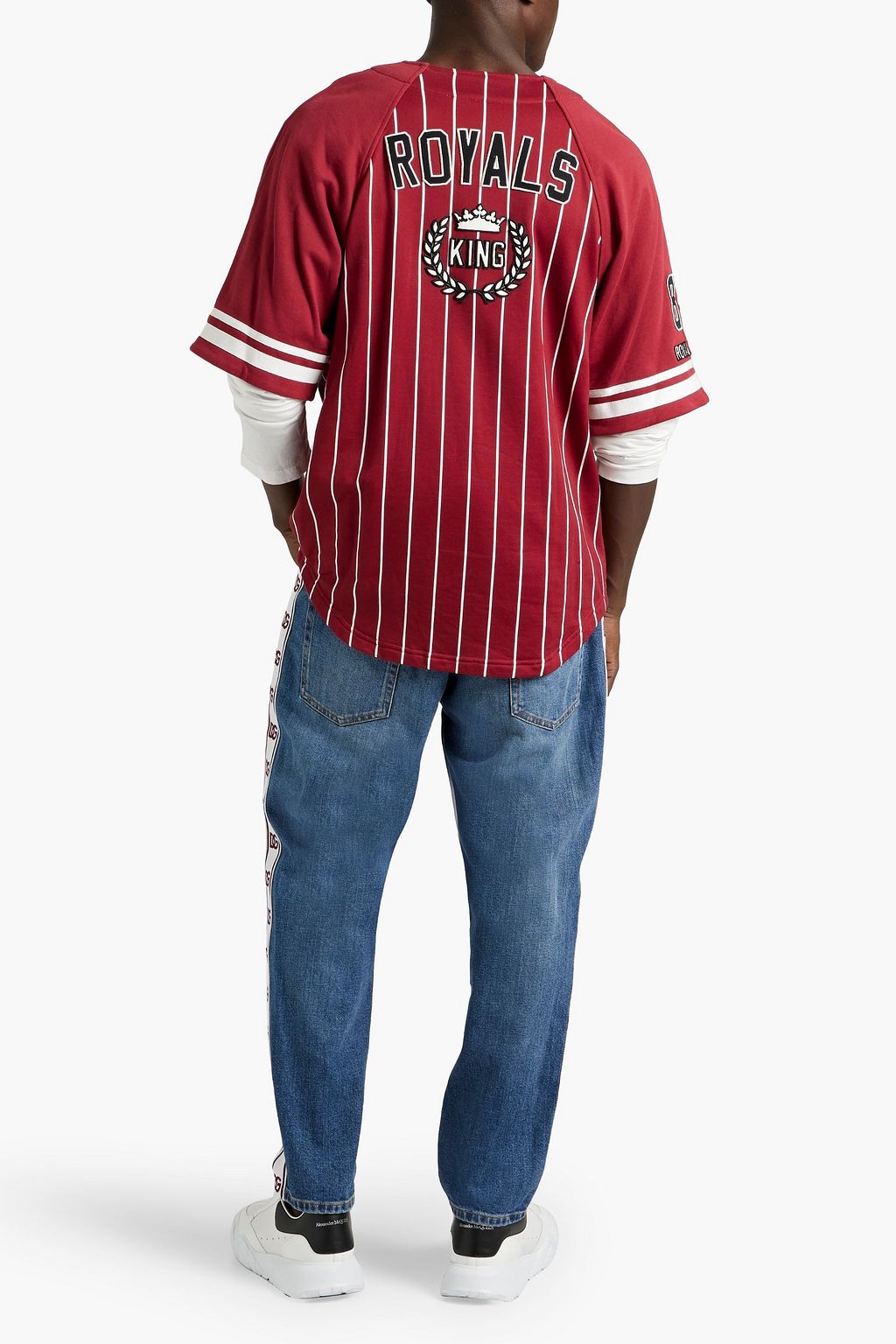 DOLCE&GABBANA Layered striped French cotton-terry and jersey shirt