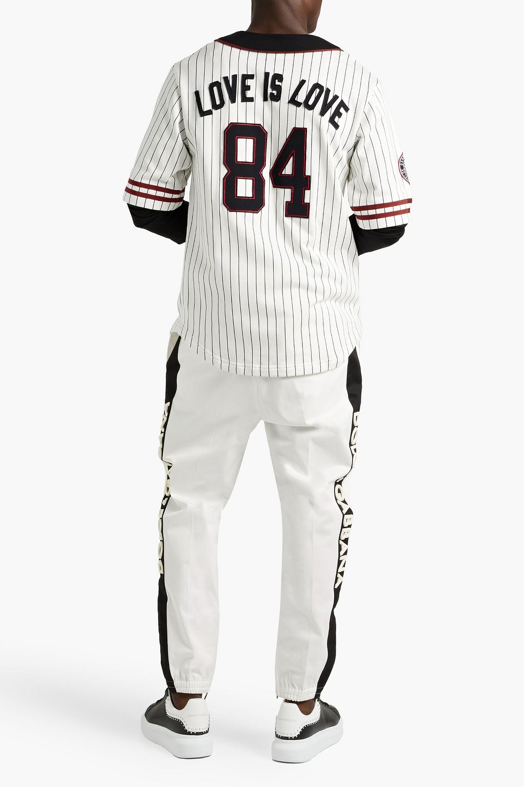 DOLCE&GABBANA Layered striped French cotton-terry and jersey shirt