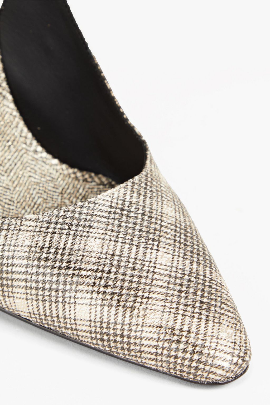 FERRAGAMO Jessie checked leather slingback pumps