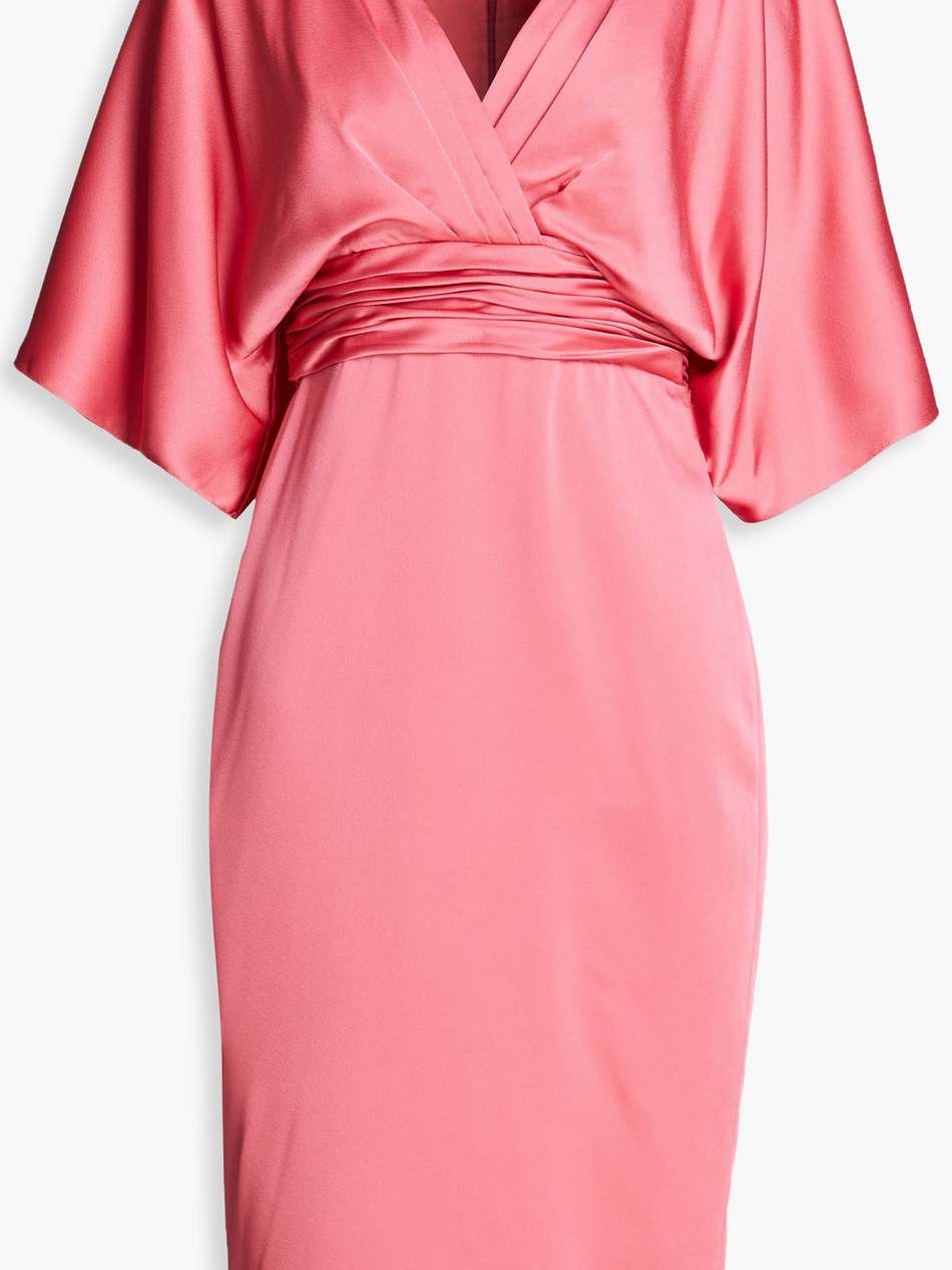 pleated satin dress
