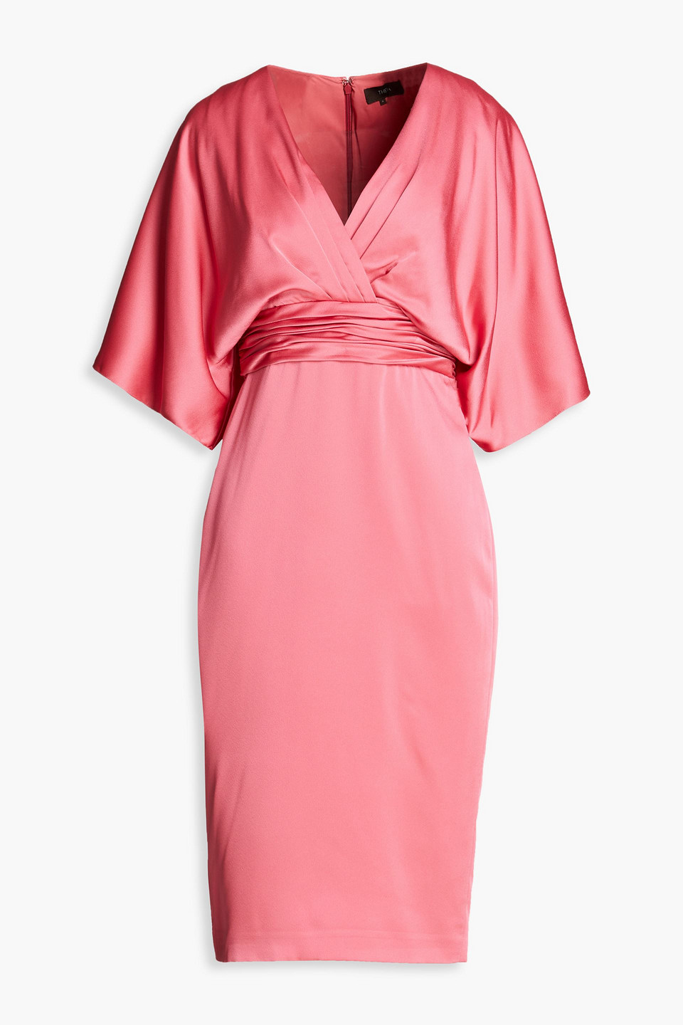 Theia Kleid Aus Satin Mit Falten In Pink