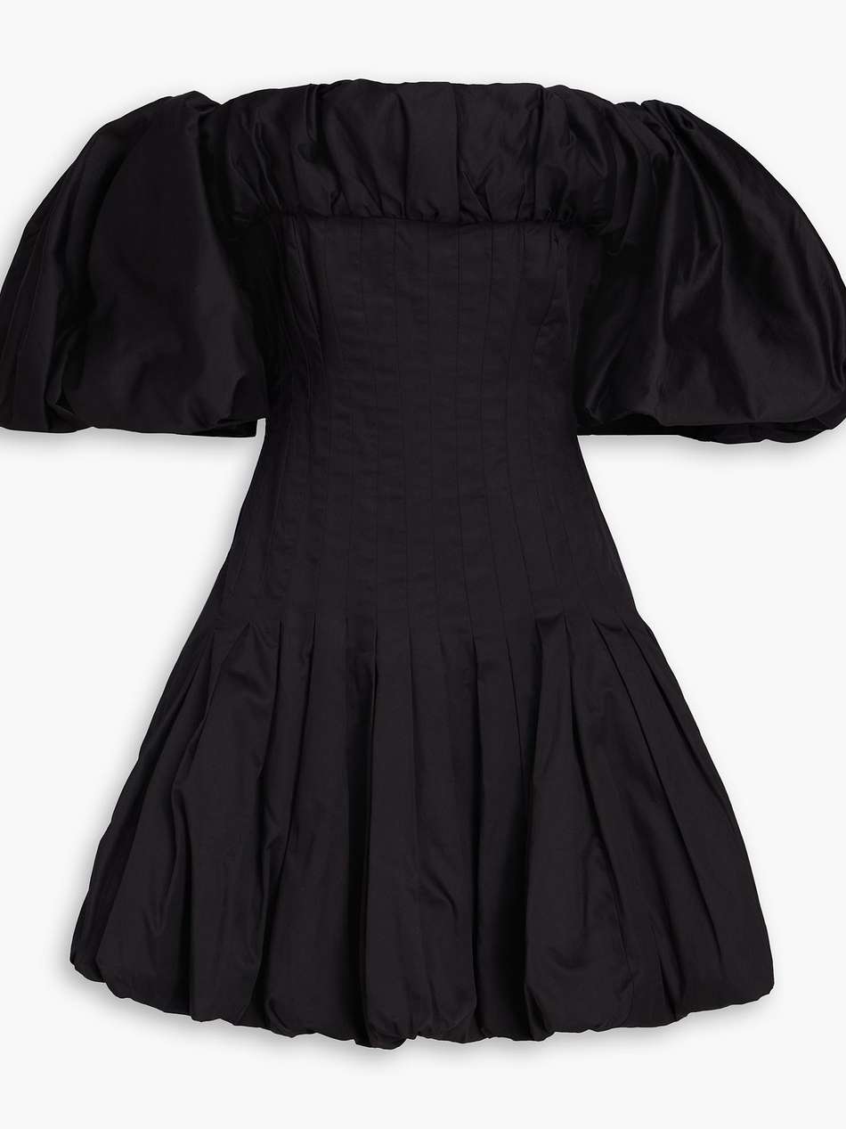 arles off-the-shoulder cotton-poplin mini dress