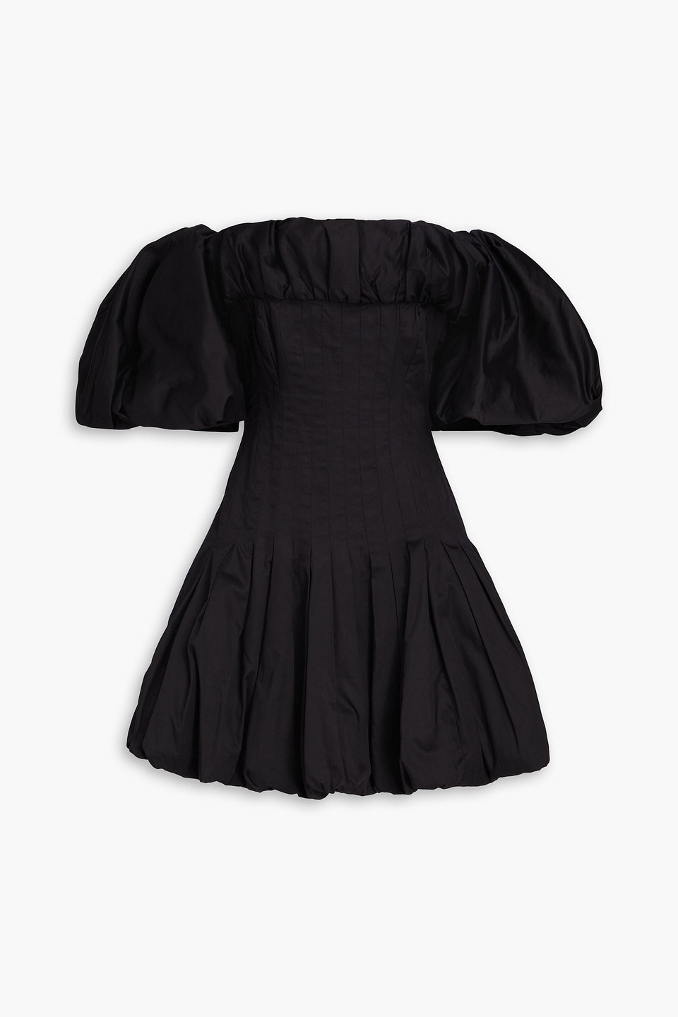 Aje Arles Off-the-shoulder Cotton-poplin Mini Dress In Black