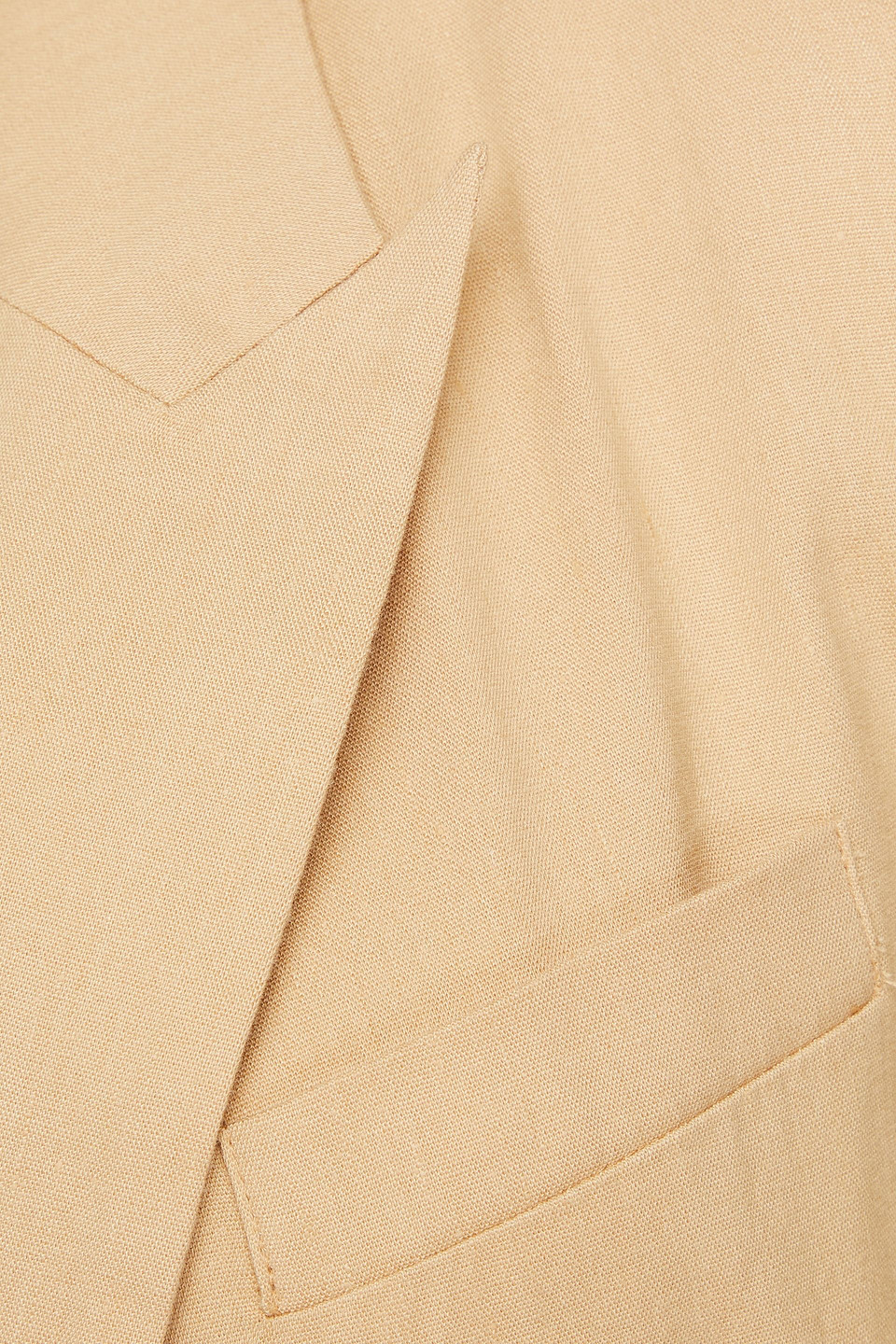 Derek Lam 10 Crosby Belted Ruched Linen-blend Blazer In Beige