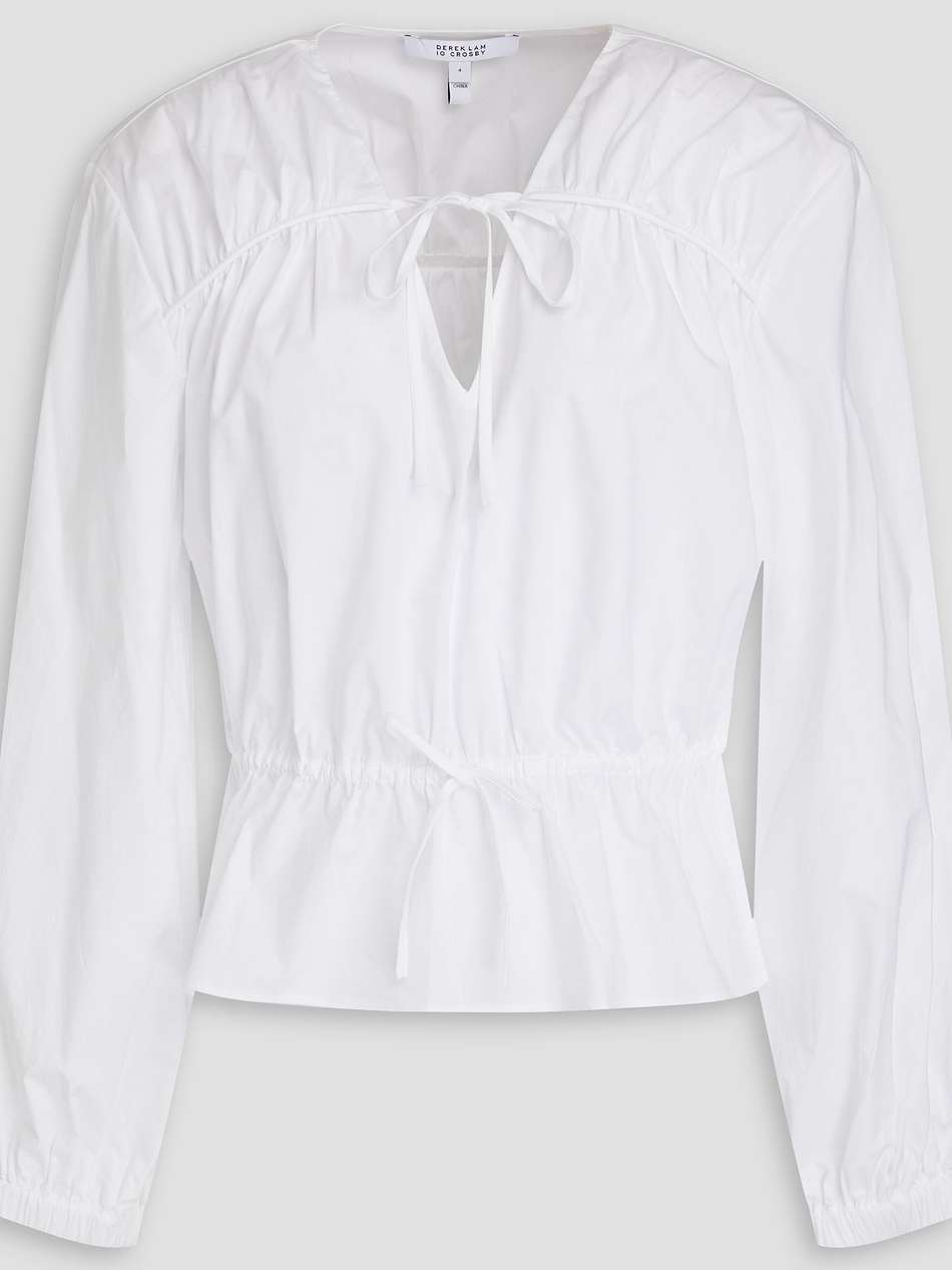 breanna cotton-blend poplin blouse