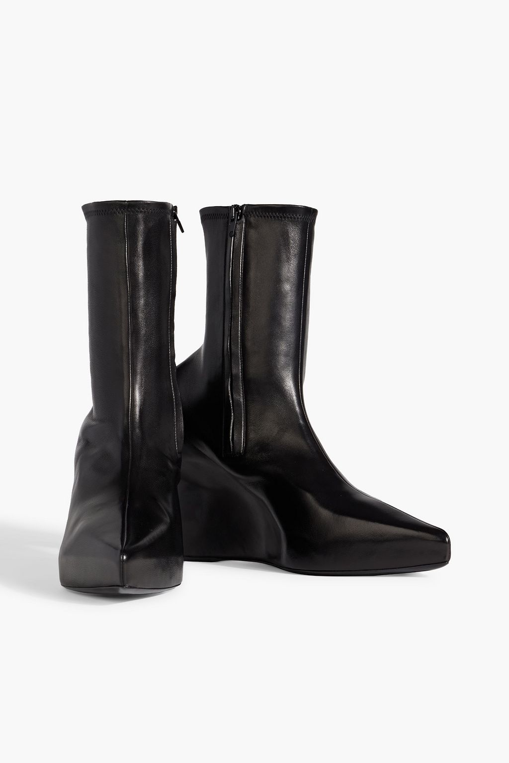 GIVENCHY Leather platform wedge ankle boots