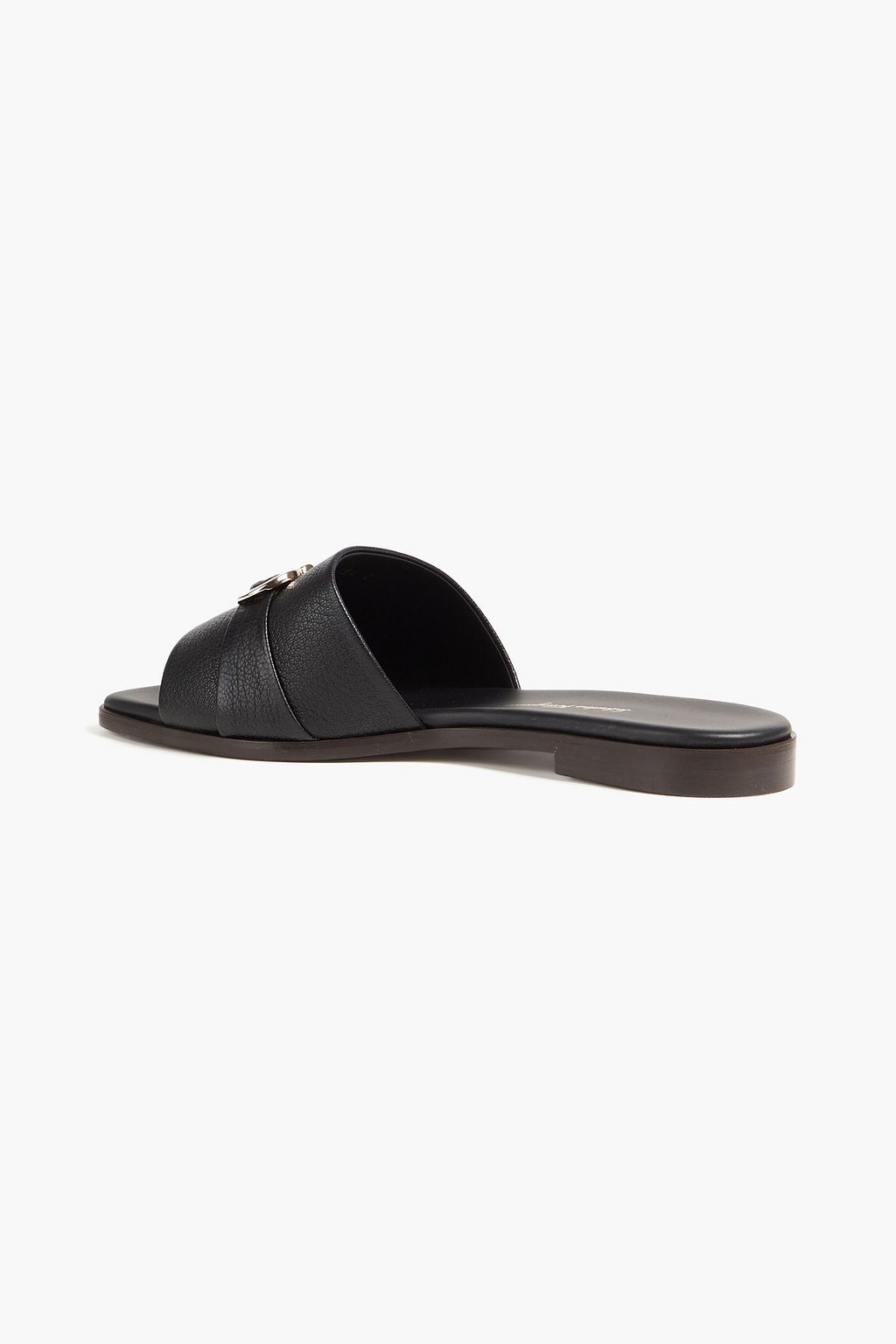 FERRAGAMO Embellished textured-leather slides