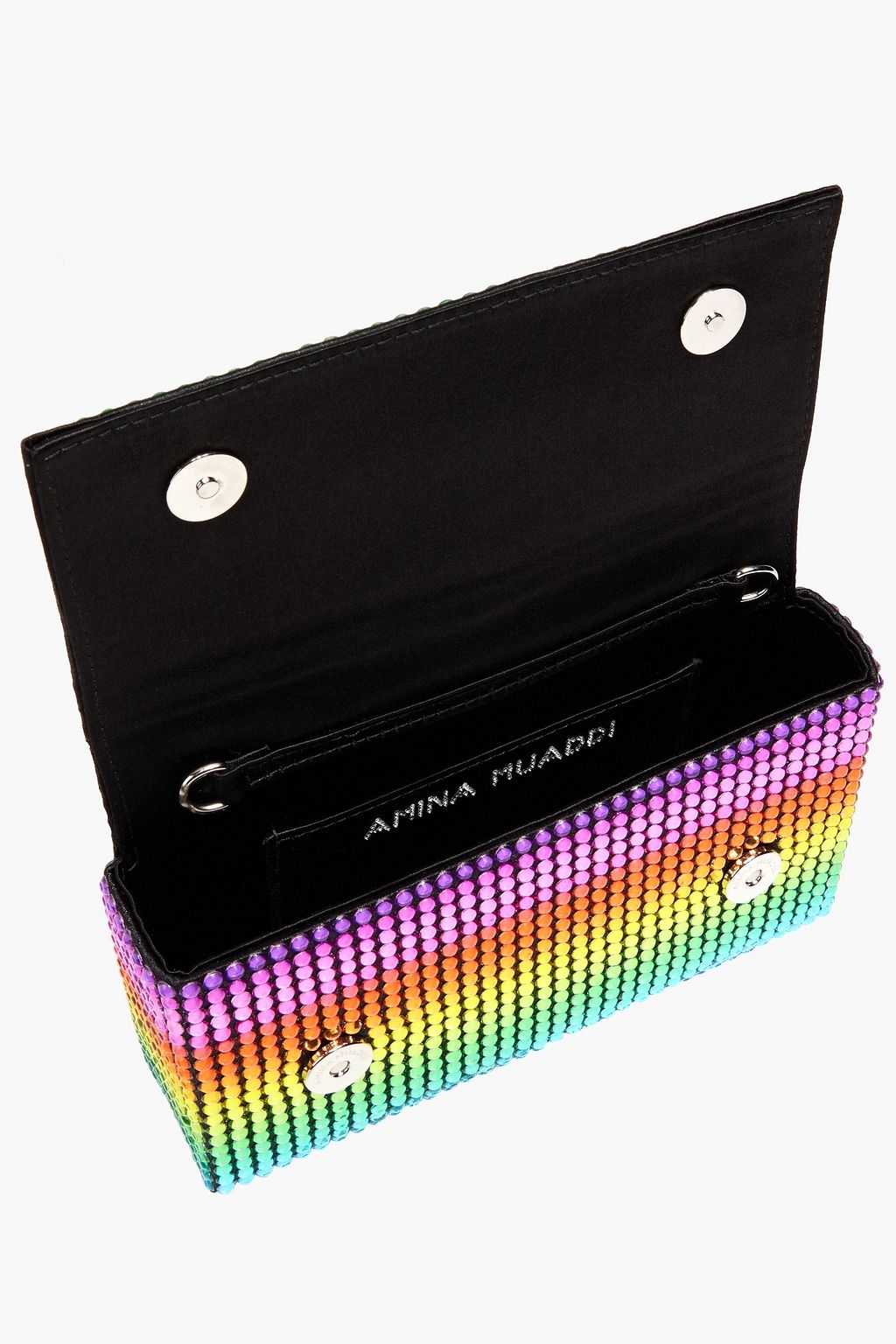 AMINA MUADDI Paloma crystal-embellished satin clutch