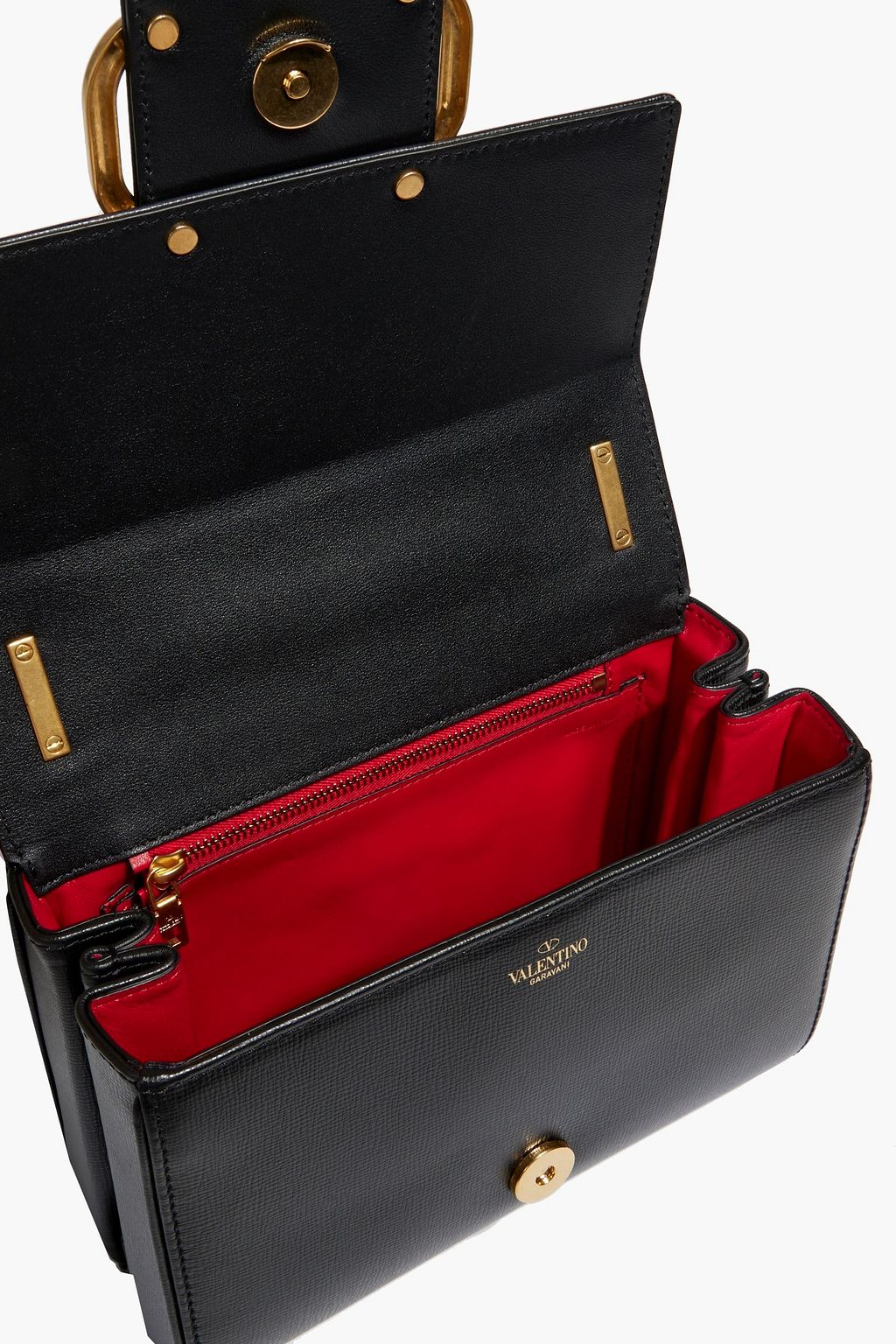 VALENTINO GARAVANI VLOGO Stud Sign lizard-effect leather shoulder bag
