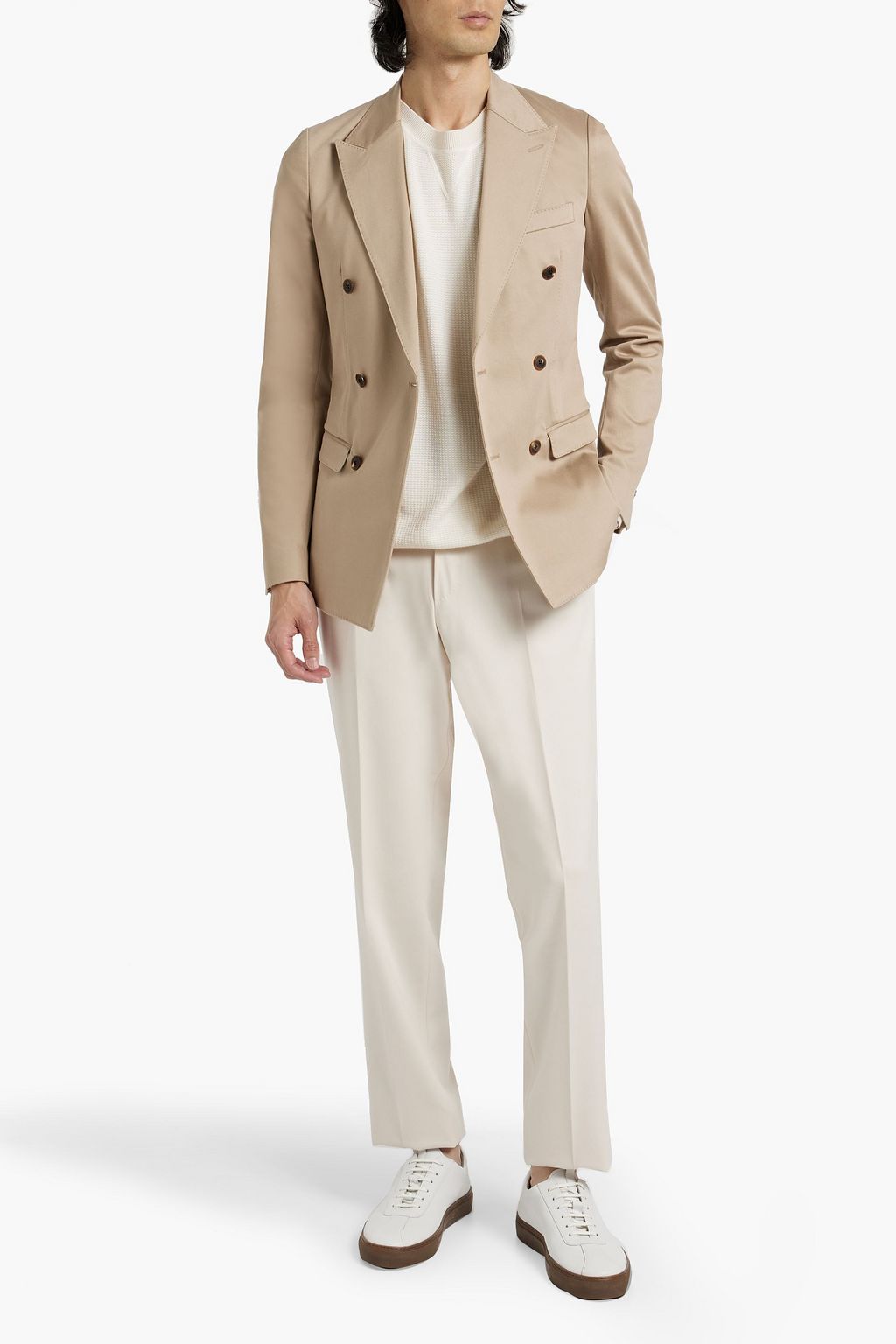 DOLCE&GABBANA Double-breasted cotton-blend twill blazer