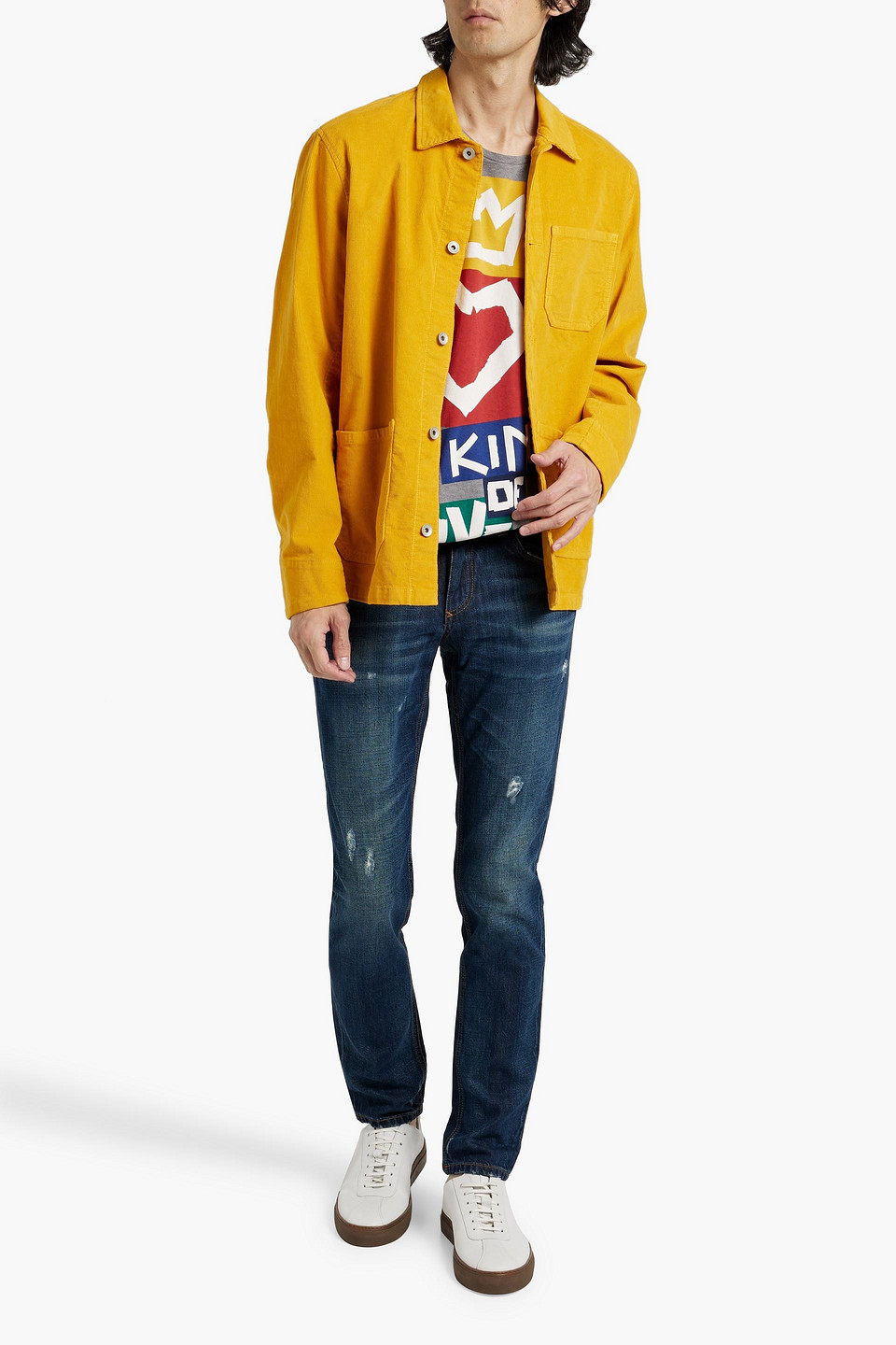 Dolce & Gabbana Slim-fit Distressed Faded Denim Jeans In Dark Denim