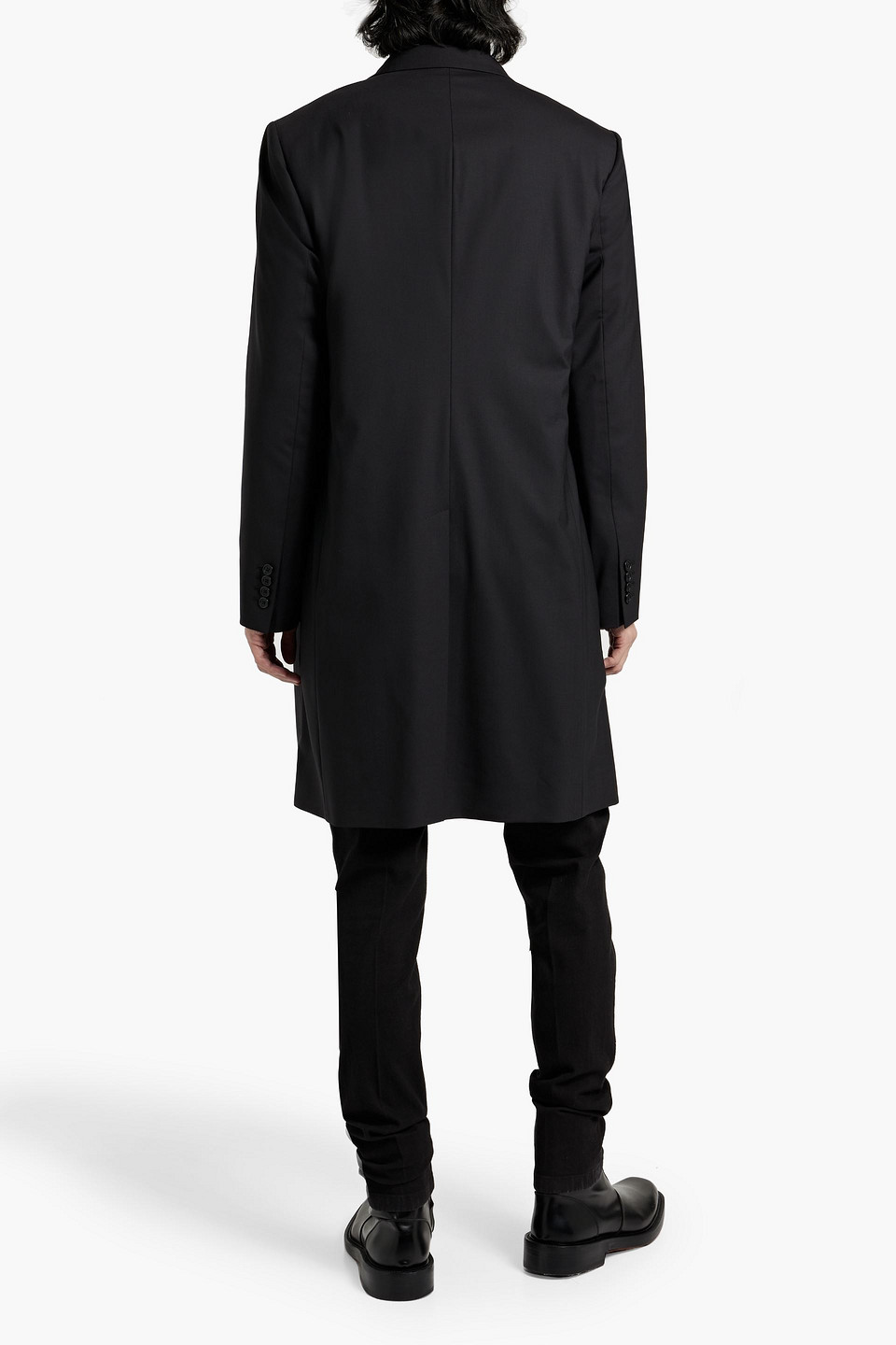 Shop Dolce & Gabbana Double-breasted Wool-blend Coat In Black