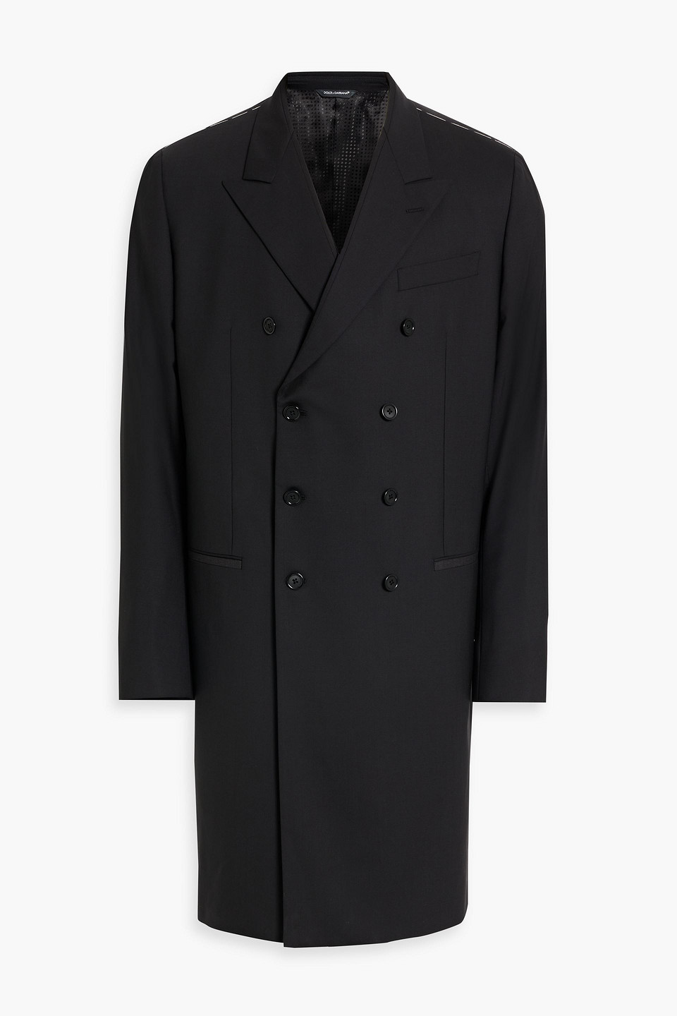 Dolce & Gabbana Double-breasted Wool-blend Coat In Black