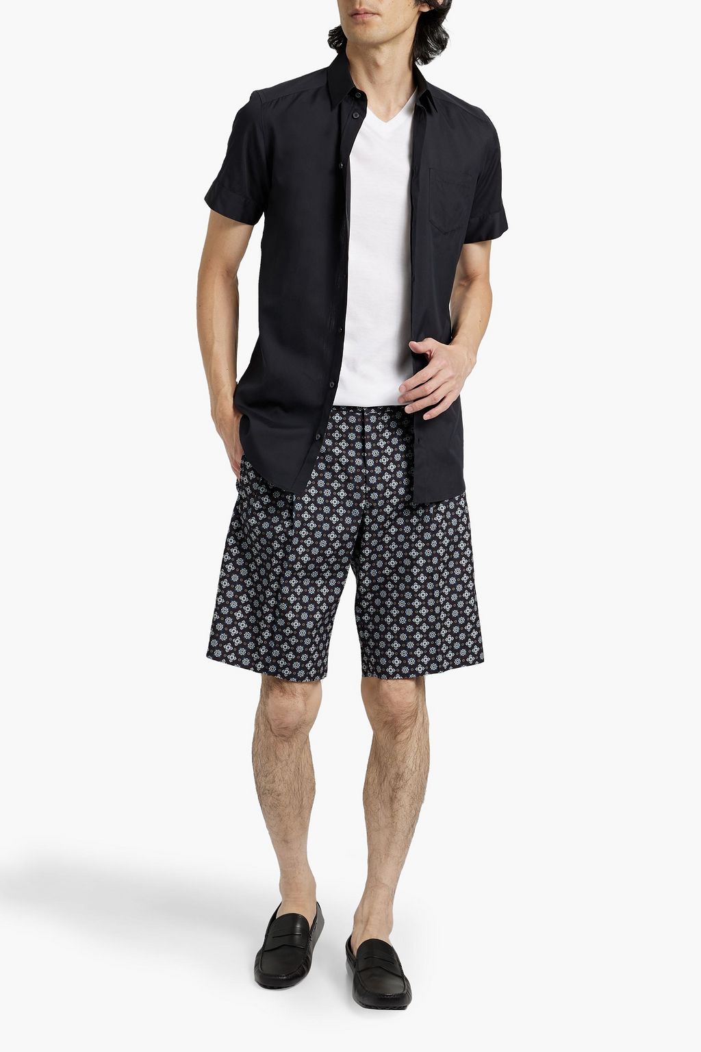 DOLCE&GABBANA Printed cotton-poplin shorts