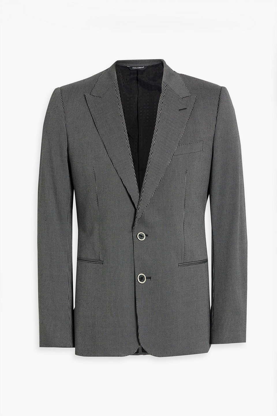 Pinstriped cotton-blend twill blazer