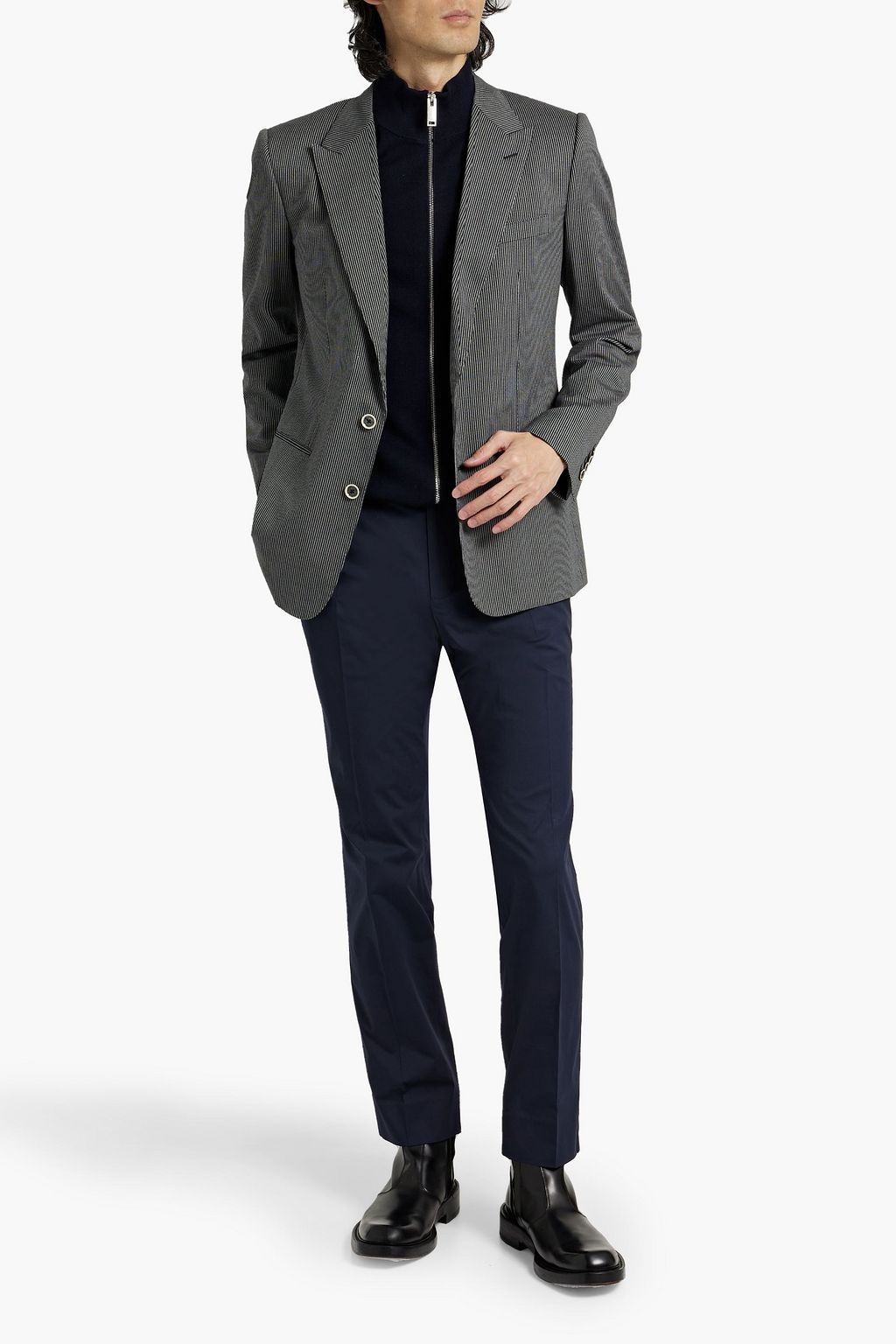 DOLCE&GABBANA Pinstriped cotton-blend twill blazer