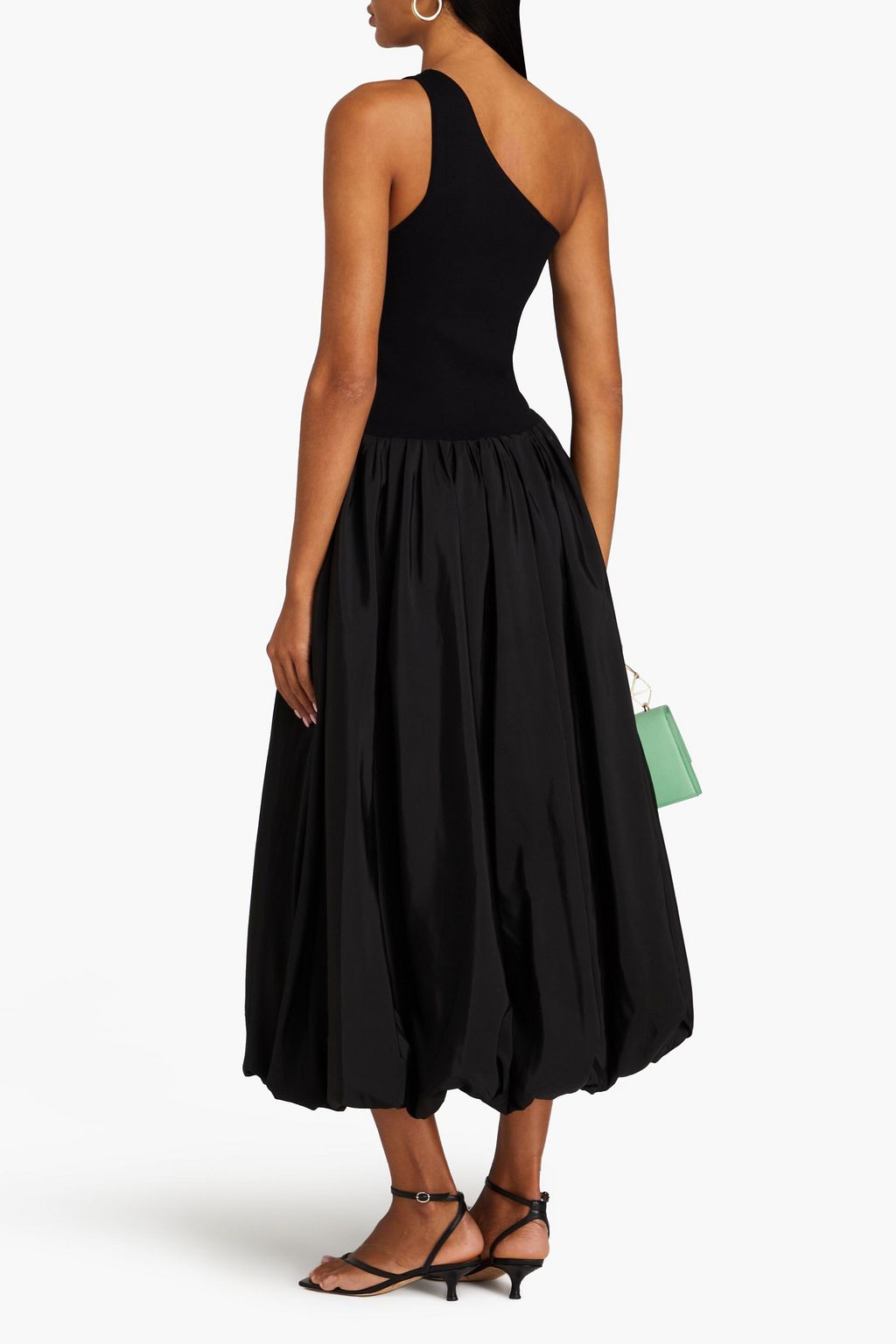 DEREK LAM 10 CROSBY Dune one-shoulder jersey and poplin midi dress