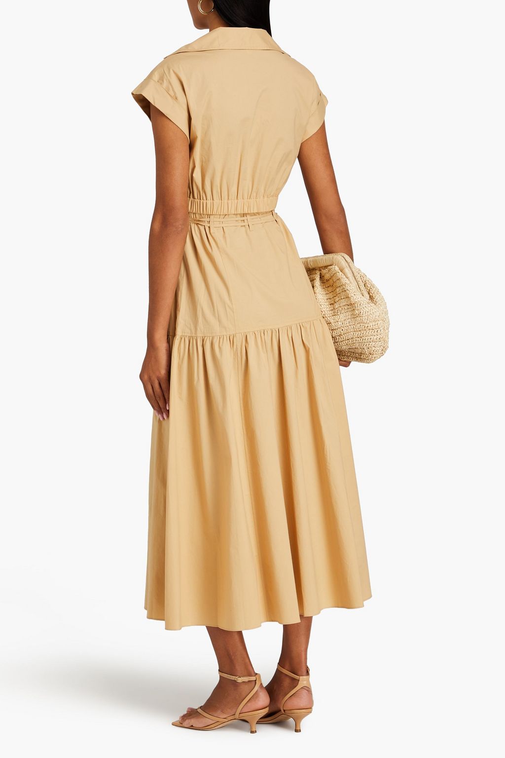 DEREK LAM 10 CROSBY Charlene wrap-effect cutout cotton-poplin midi shirt dress