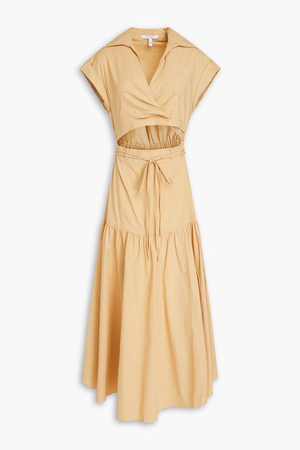 DEREK LAM 10 CROSBY Charlene wrap effect cutout cotton poplin midi