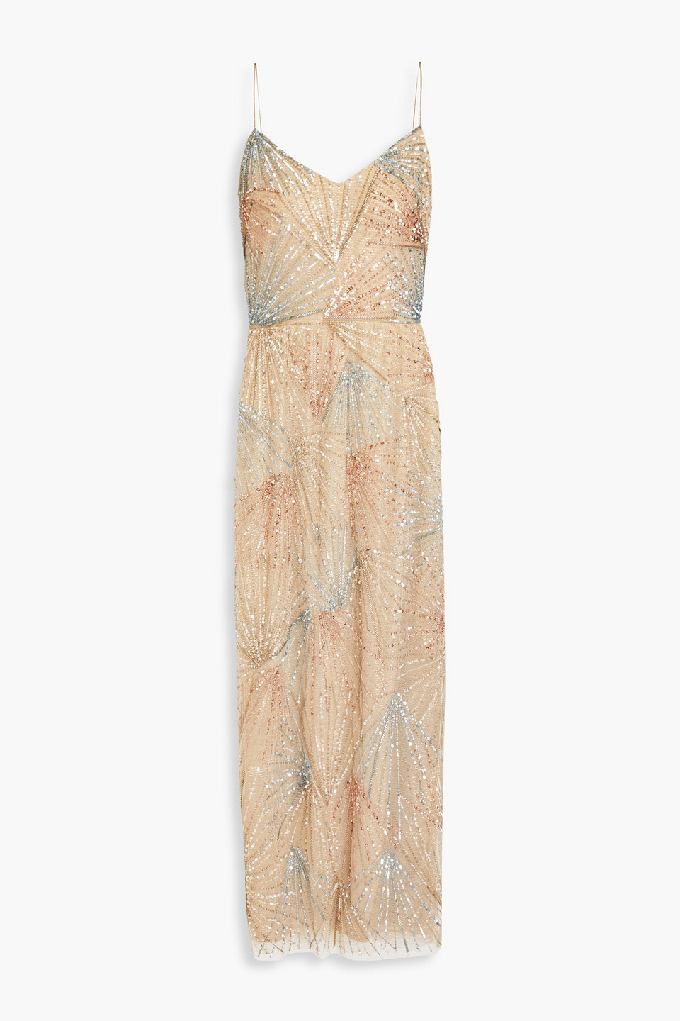 Theia Embellished Tulle Gown In Beige | ModeSens Theia Embellished Tulle Gown In Beige | ModeSens