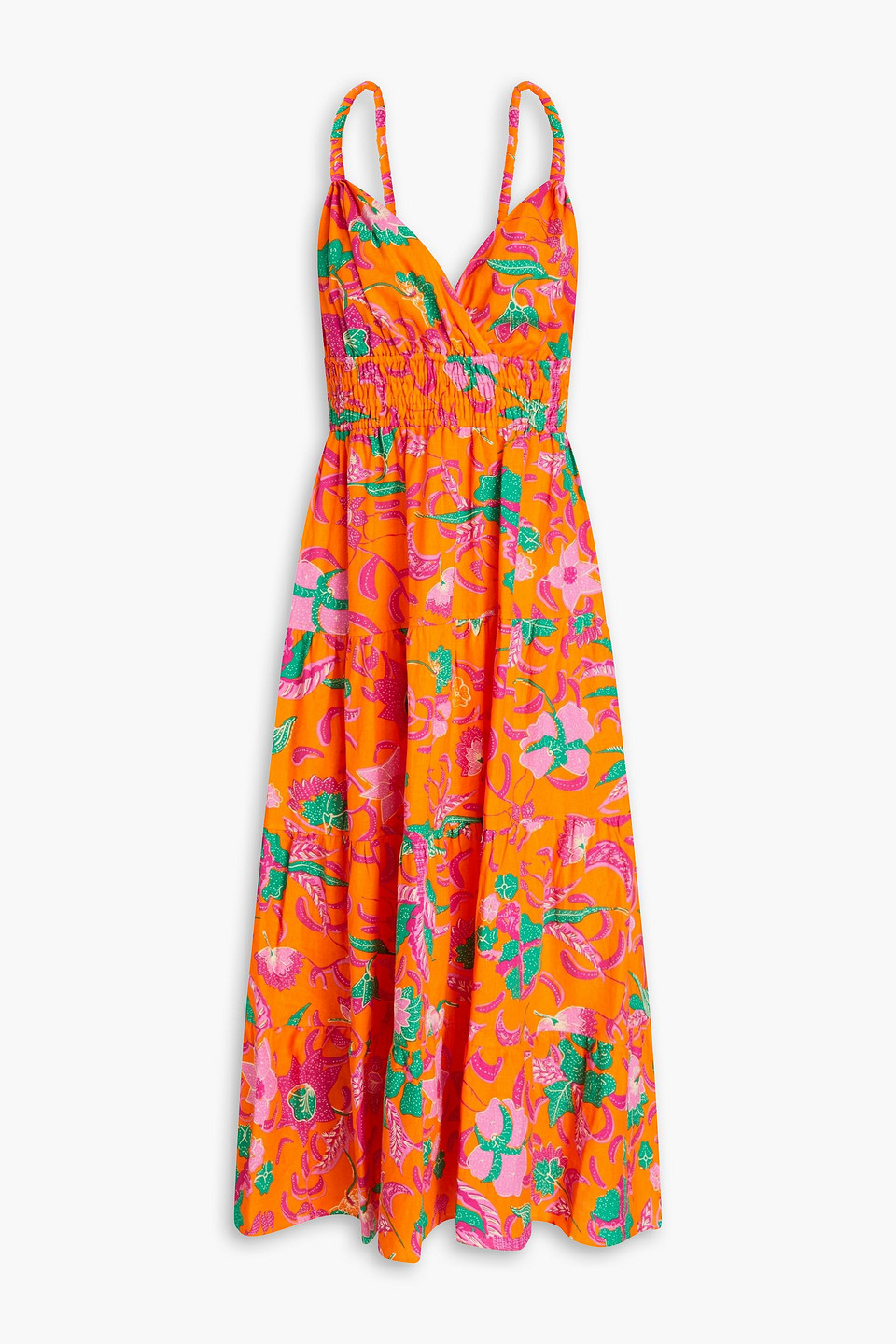 Cecelia tiered printed midi dress