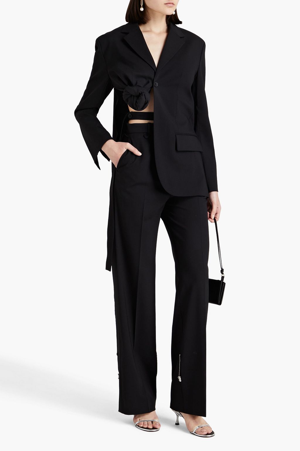 JACQUEMUS Baccala asymmetric knotted wool-blend blazer