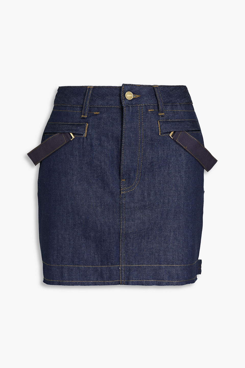 Jacquemus Nimes Denim Mini Skirt In Dark Denim