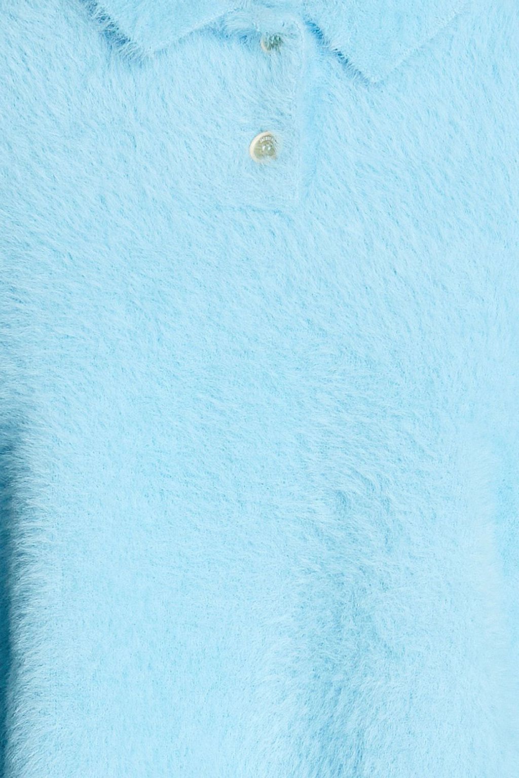 JACQUEMUS Neve brushed stretch-knit polo sweater