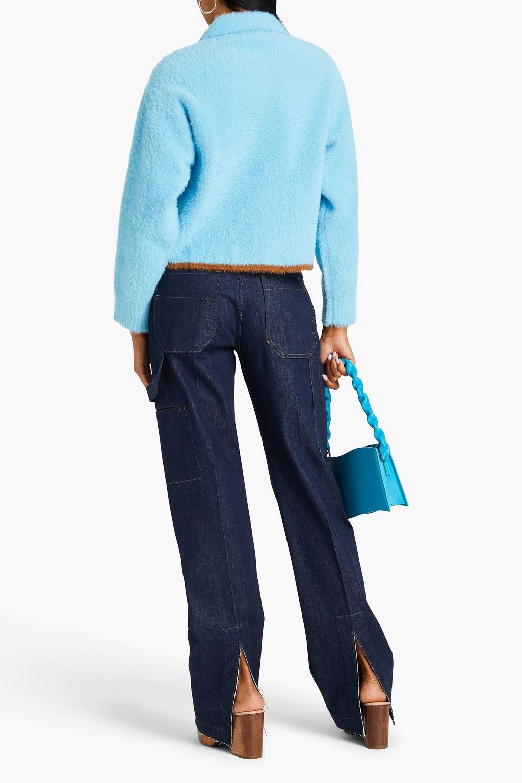 JACQUEMUS Neve brushed stretch-knit polo sweater