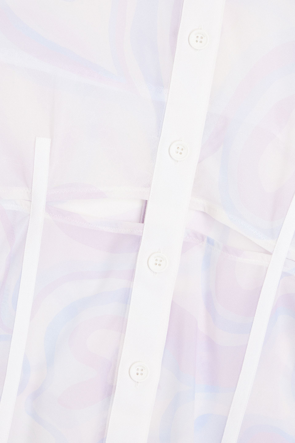 Jacquemus Vela Cutout Printed Mesh Shirt In Lilac