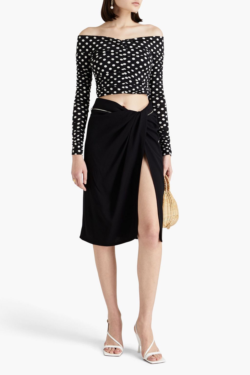 JACQUEMUS Bodri draped crepe skirt
