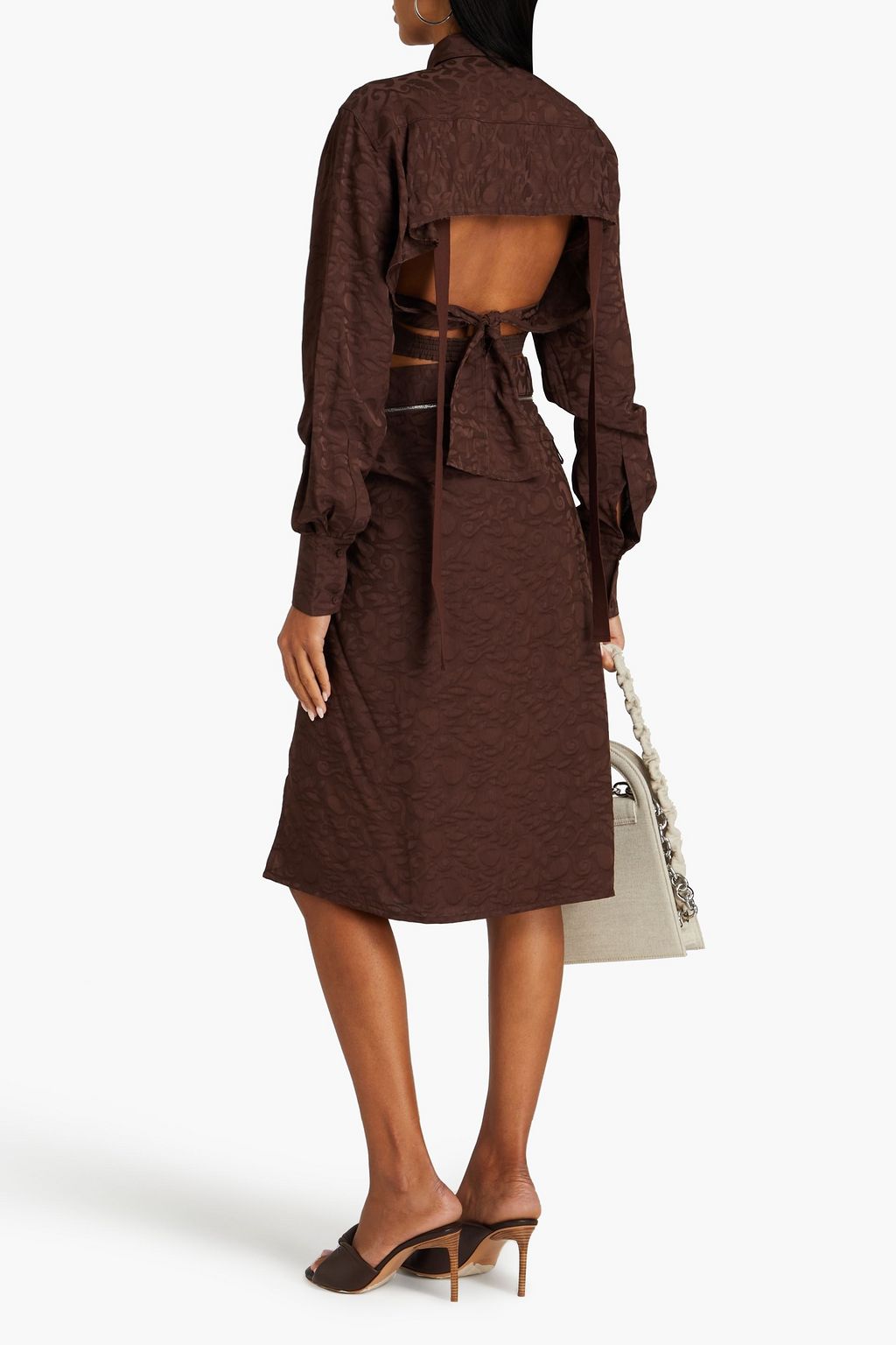 JACQUEMUS La Jupe Bodri draped zip-detailed jacquard skirt