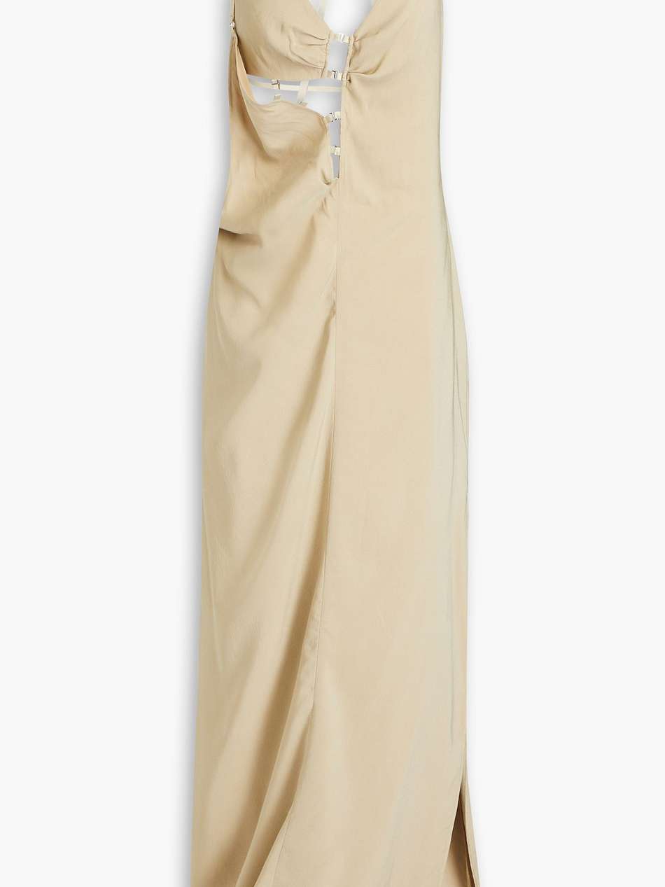 goccia cutout crepe de chine maxi dress