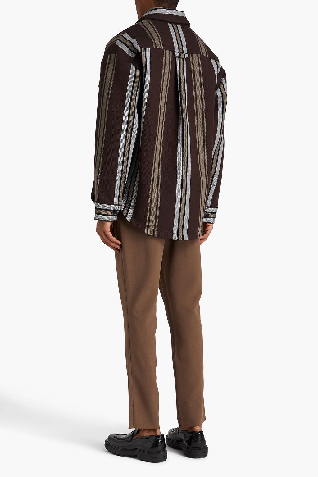 JACQUEMUS قميص خارجي “مونتاجني” من التويل المصنوع من مزيج من القطن بتصميم مخطط