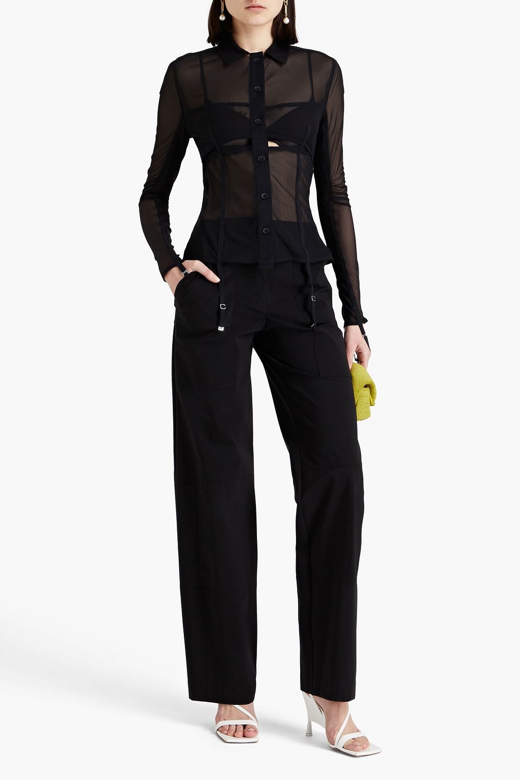 JACQUEMUS Vela cutout mesh shirt
