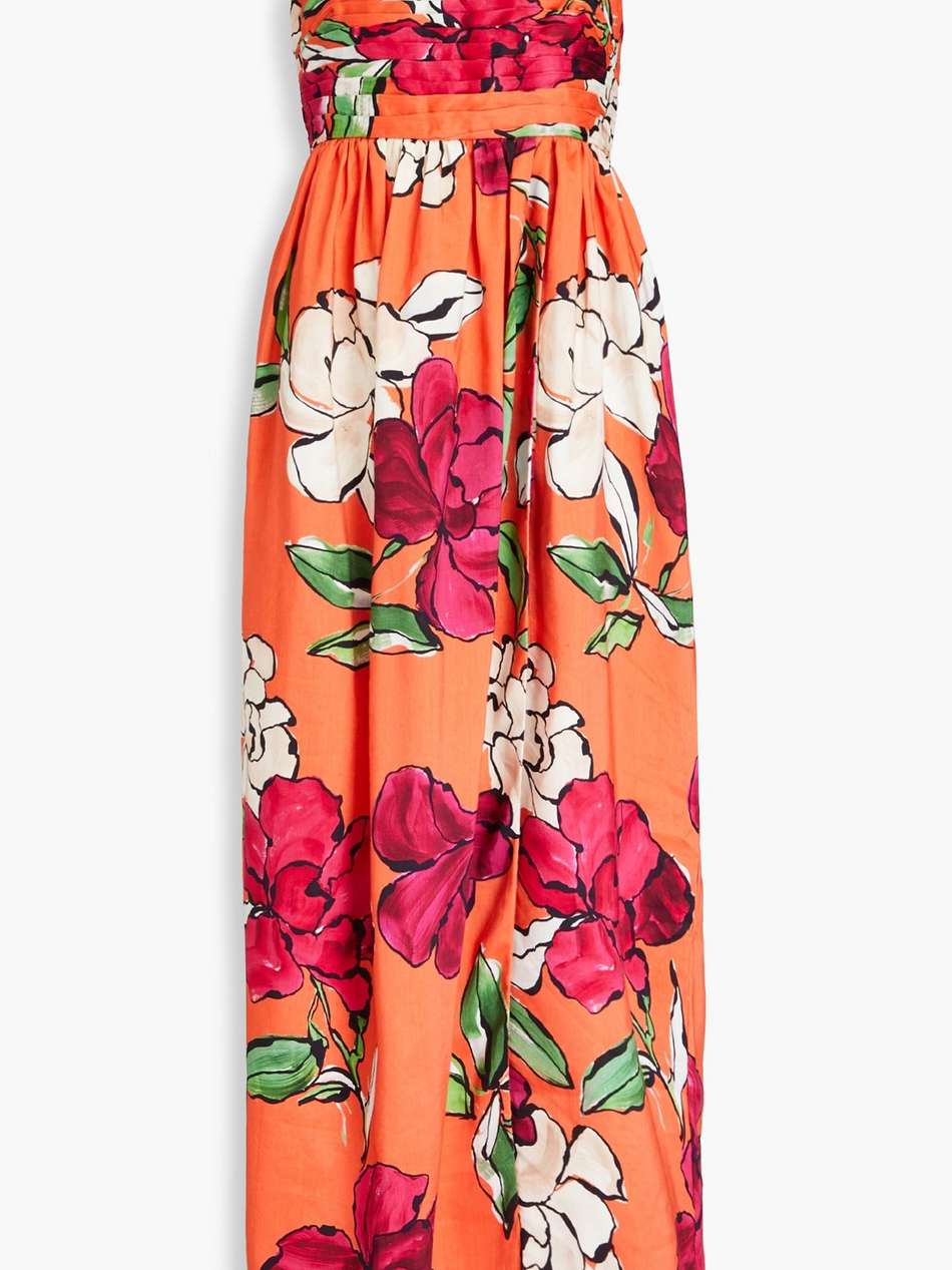 monument floral-print linen-blend maxi dress