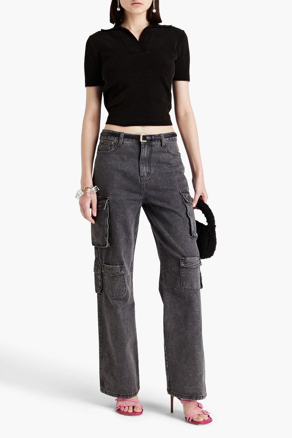 JACQUEMUS Open-back ribbed cotton-blend chenille top